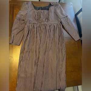 Chic Brown and White Striped Maxi Dress